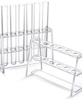 Two Pack Acrylic Test Tube Rack Holder With Six Wells For 10ml Tubes Clear Vial Organizer For Laboratory Display Water Testing Bar Aquarium And Makeup Pens Storage