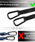 Portable Single Camping Hammock For Adults And Kids Ultralight Parachute Nylon Supports Up To 500 Pounds with carabiners