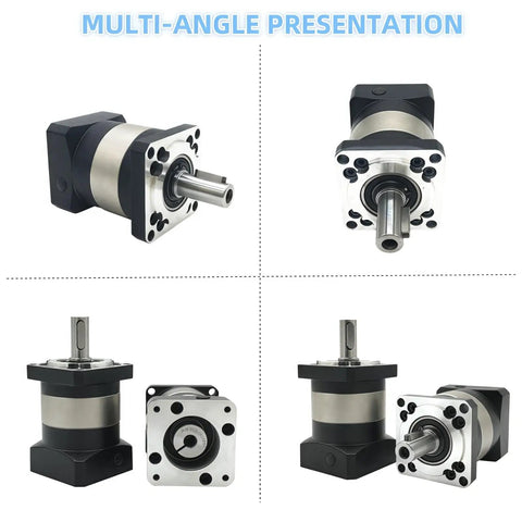Multi-angle view of Beefed Up High Torque Planetary Gearbox 50 To 1 Speed Reducer For CNC Lathe Router Benchtop with 60 mm frame