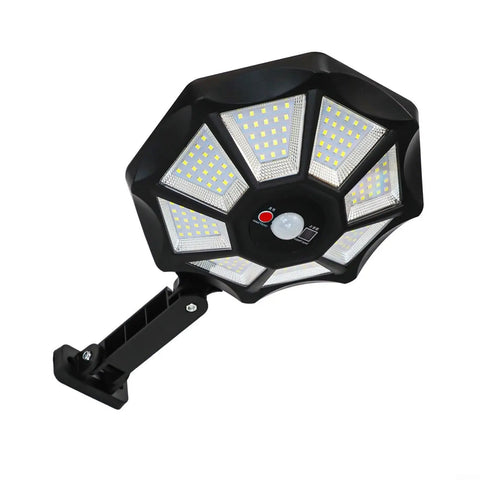 Solar Flood Light 168LED Motion Sensor IP66(168LED) shown from an angle, highlighting the sleek design and LED panel.