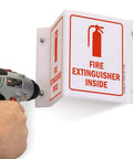 Fire Extinguisher Inside Projecting Sign Made In USA Durable 5 By 6 Inch Acrylic Safety Sign With Dual Way Visibility Easy To Spot