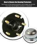 Front view of CZC AUTO 1.98-inch chrome bearing protectors with protective bras for trailer boat, pair.