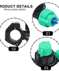 Close-up of flat fan spray nozzle for boom sprayers with adjustable output, showing details of nylon build and functioning parts.