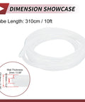 Coiled air and water silicone vacuum hose 10 ft high temperature automotive vacuum line clear tubing three sixteenth inch outer diameter 5mm ID 2mm wall thickness for turbo boost and vacuum system