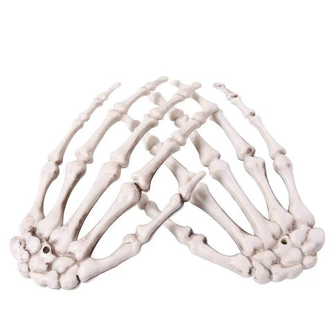 Six Pack Halloween Skeleton Hands Set Realistic Plastic Skeleton Hands for Spooky Decor Right and Left Hands six inch props