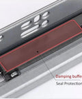 Close-up of heavy duty soft close drawer slides with damping buffer, 200mm Workhorse undermount rails, 2-section design for easy install.