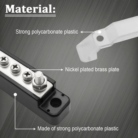 Power Distribution Terminal Block With Cover For Car Boat Marine 150A Battery Bus Bar M6 Terminal Studs M4 Terminal Screws