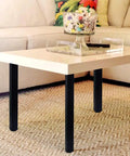 Coffee table with 20 Inch Square Adjustable Metal Table Legs Set Of 4 With Leveling Feet Beefy Heavy Duty Black Industrial Furniture Legs