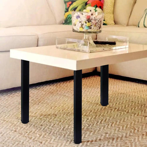 Coffee table with 20 Inch Square Adjustable Metal Table Legs Set Of 4 With Leveling Feet Beefy Heavy Duty Black Industrial Furniture Legs