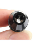 Close-up of Quick Change Keyless Chuck for Rotary Tools in hand, showing M7 075 thread and rugged black alloy design.