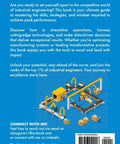 Book back cover: Modern Industrial Engineering and Factory Assembly Line Systems; blue background and isometric factory art.
