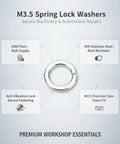 M3.5 Spring Lock Washers 304 Stainless Steel Split Ring Fasteners For Machinery And Automotive Repair 1000 Pack features