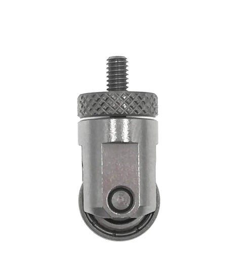 Dial Indicator Roller Contact Point For Depth Gauge, 10mm Diameter Wheel, 4-48 UNF Thread Shank, Inch Dial Indicator Accessory For Pro Grade Precision Measuring Tools, Replacement Point For Moving Workpieces, metal close-up