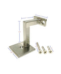 Square Handrail Brackets For Staircase With Screws Pack Of 5 Satin Nickel Finish 3 Inch Tall Support Brackets 1.65 Inch Round Base Modern Look And Built To Last Easy Install Stair Railing Hardware Set.