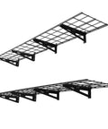 2-Pack Heavy Duty Garage Wall Shelving Units, 6-Foot Long Steel Wall Mounted Shelves, 12-Inch Deep Floating Racks, 300 Lbs Per Shelf
