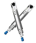Rock Solid Full Extension Drawer Slides With Locking Side Mount Ball Bearings, 60 Inch pair showcasing smooth glide mechanism.