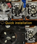 Motor coupling kit, heavy-duty metal core, for Whirlpool/Kenmore washers; includes hub, plate, and pulley (multi-view).