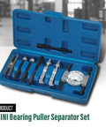 Bad Ass Nine Piece Mini Bearing Puller Separator Set Fits Gears Wheels Fittings Off Shafts For Auto Work Includes Beam Separator Jaw Thrust Screw Extension Rods Great For Quick Fixes And Heavy Duty Jobs Around Your Shop Get Yours Soon blue steel case