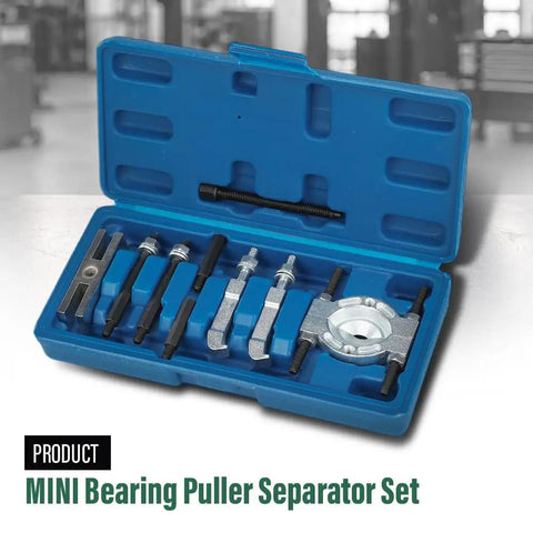 Bad Ass Nine Piece Mini Bearing Puller Separator Set Fits Gears Wheels Fittings Off Shafts For Auto Work Includes Beam Separator Jaw Thrust Screw Extension Rods Great For Quick Fixes And Heavy Duty Jobs Around Your Shop Get Yours Soon blue steel case