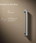 Square 18 Inch Grab Bar With Hardware Included, 300 Lb Capacity, Polished Chrome Finish, Modern Safety Rail For Bathrooms