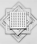 Heavy Duty Kickass 304 Stainless Steel Square Floor Drain Grate And Catch Basin Cover for kitchen shower, showing four square drain covers.