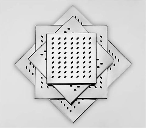 Heavy Duty Kickass 304 Stainless Steel Square Floor Drain Grate And Catch Basin Cover for kitchen shower, showing four square drain covers.
