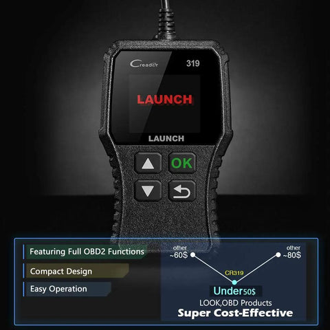 OBD2 Scanner CR319 Full OBD2 Functions Code Reader for Check Engine Light with compact design and easy operation features