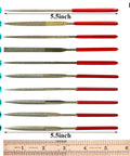 10 metal files from 32 Piece DIY Model Tool Kit For Dollhouse Miniatures And Hobby Building Essential Craft Tool Set with ruler