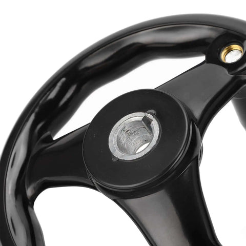 Close-up of Beefy Heavy Duty Lathe Hand Wheel 160mm Diameter With 16mm Mounting Hole For Milling Lathe And Grinder Engineering Plastics