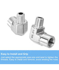 G1/8 in male x G1/8 in female 90° barstock street elbow, stainless steel, 2 pcs