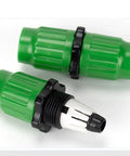 Ultimate Expandable Hose Repair Kit With 10 Heavy Duty Pipe Parts For Fixing Leaks, Burst Hoses And Garden Connections Fast Using Double Layer Sealed Design That Holds Strong Under Pressure Today. green ABS hose connector pair with black locking rings