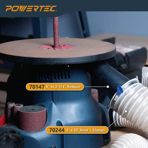 4 Inch To 2 1/4 Inch Hose Reducer Adapter For Dust Collection Systems; connects 4 hose to 2.25 port for vacuum enhancement.