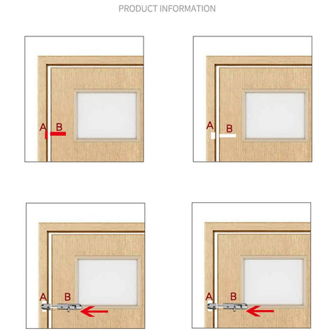 Heavy Duty Sliding Bolt Door Latch With Slick Automatic Return Action Stainless Steel Lock For Patio Barn And Indoor Doors showing installation options on wooden door.