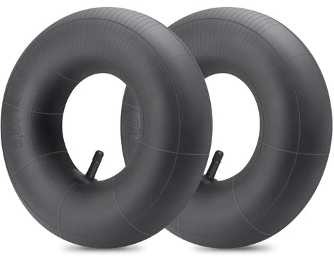 Pair of 3.50 4.00 6 inch inner tubes with TR13 straight valve, heavy duty for 4.10 3.50 6 and 13x4.00 6 wheelbarrows, mowers.