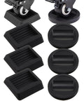 8 Piece Furniture Wheel Stopper Set With 2x2 Inch Round And 3x3 Inch Square Caster Cups Non Slip Prevents Sliding For Sofas Beds Chairs And Desks