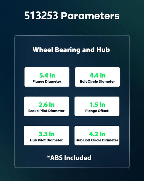 Graphic showing dimensions for Wheel Bearing Hub Front And Rear With ABS For Audi A3 Quattro 2006 2013 Q3 Quattro 2015 2018 TT 2008 2009 And Volkswagen CC 2009 2017 Golf 2012 2013 Jetta 2005 2018 Passat 2006 2022 Tiguan 2009 2017 Ride Ready 5 Lug Hubs