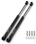 Rock Solid 20 Inch Gas Struts 100 Pound Force Lift Supports For Rv Bed Tonneau Cover Camper Shell Storage Lid Floor Hatch And Boat Lid Smooth Acting Replacement Parts 2 Pack view with hardware pieces.