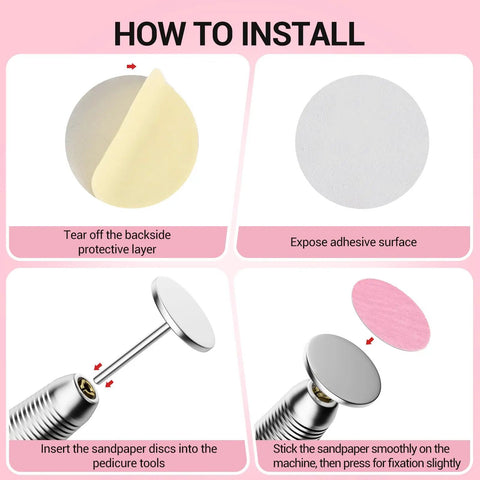 Installation guide for 60 Pcs Replacement Sandpaper Discs With 25mm Metal Mandrel Bit For Electric Foot File And Nail Drill