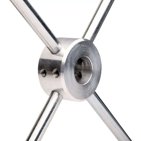 Set Screw Bead Roller Attachment With Four Arms For 22mm Shafts Aluminum Block 8 Inch Spokes close-up view.