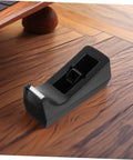 Six Station Blue Desktop Tape Dispenser Set With Six Premium Adhesive Rolls For Legit Heavy Duty Packing Smooth Desk Organization And No Sweat Sealing Top Shelf Workspace Solution in black on wood desk.
