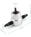 Double Head Sheet Metal Nibbler Cutter Drill Attachment For Straight And Curved Cuts, compact size with dimensions shown.