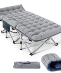 Foldable Camping Cot With Mattress Pad Portable Camp Bed with carry bag, easy open for outdoor, beach, hiking and office use