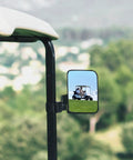 No Drilling Golf Cart Side Mirrors With Folding Design, Universal Rear View For 0.75 To 1.25 Inch Square Rails, black mirror on cart