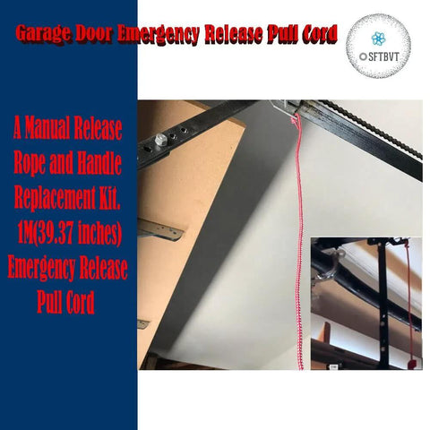 Garage Door Emergency Release Pull Cord With Handle 1 Meter Long Attic Ladder Pull Down Rope installed in garage