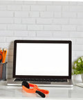 Laptop on a desk with a Phone Screen Opening Tool Kit With Suction Cups And Pliers For Quick Screen Repairs in front.