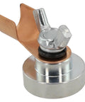Heavy Duty Magnetic Welding Ground Clamp With Strong Iron Grip For Poles Tables Curved Surfaces Quick Setup Earth Clip Base Tool with copper and steel components.