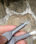 Two Piece Mini Pocket Screwdriver Set With Steel Phillips And Slotted Heads Portable Key Ring Repair Tool For Outdoor Camping