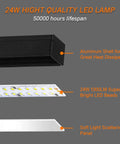 Ultra Bright LED Desk Lamp With Dual Heads, close-up of aluminum shell, LED beads, soft light panel, 24W 1300LM label visible