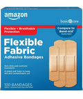 Flexible Fabric Adhesive Bandages For Wounds And Scrapes, Breathable First Aid Supplies, 100 count box image