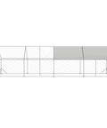 Side view of Walk-In Metal Chicken Coop With Waterproof UV Cover, Spacious 10 ft L by 26 ft W by 6.56 ft H Poultry Run House
